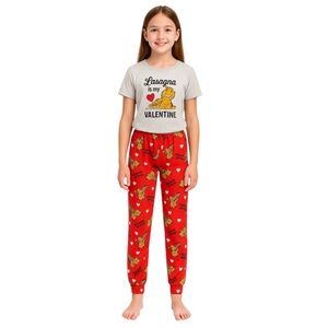 Garfield Lasagna is My Valentine 2 Piece Pajama Set